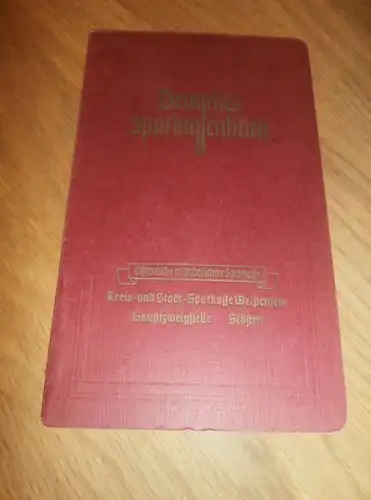 altes Sparbuch Stößen , 1940 - 1945 , Stößen , Weißenfels , Sparkasse , Bank !!!