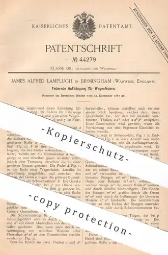 original Patent - James Alfred Lamplugh , Birmingham Warwick , England , 1887 | Fahrrad - Sattel - Federung | Fahrräder