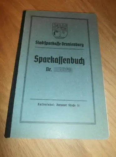 altes Sparbuch Oranienburg , 1943 , Herta Ringsdorff geb. Klemann in Borgsdorf , Hohen Neuendorf , Sparkasse , Bank !!!