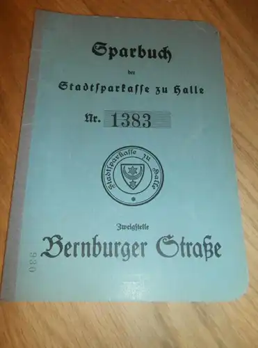 altes Sparbuch Halle , 1938 - 1946 , Ella Rottenburg geb. Kufe in Halle , Sparkasse , Bank !!!