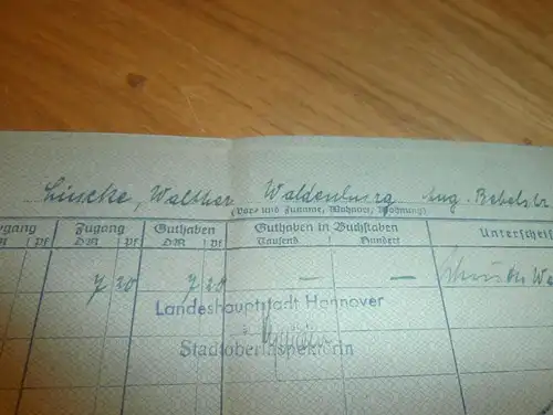 altes Sparbuch Glauchau / Waldenburg , 1952 , Walther Lincke in Waldenburg , Sparkasse , Bank !!!