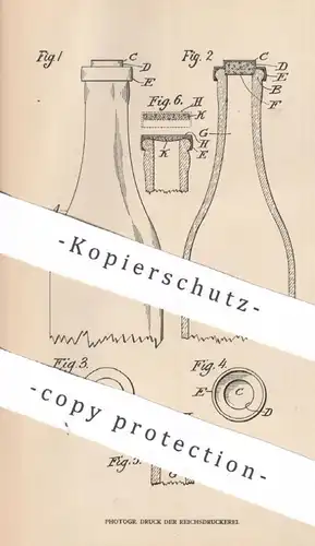 original Patent - James Milnor Hicks , Summit , New Jersey , USA | 1905 | Metallkapselverschluss für Flaschen | Flasche