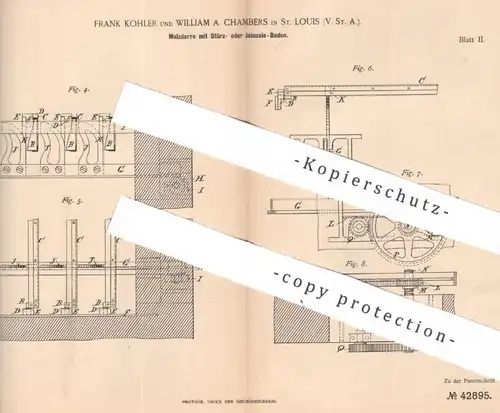 original Patent - Frank Kohler , William A. Chambers , St. Louis , USA | 1887 | Malzdarre | Malz - Darre | Bier , Hopfen