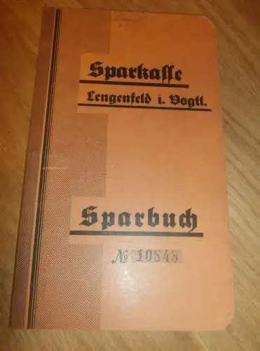 altes Sparbuch Lengenfeld i. Vogtland , 1939 - April 1945 , Gerhard Lang in Lengenfeld i. Vogtl., Sparkasse , Bank !!