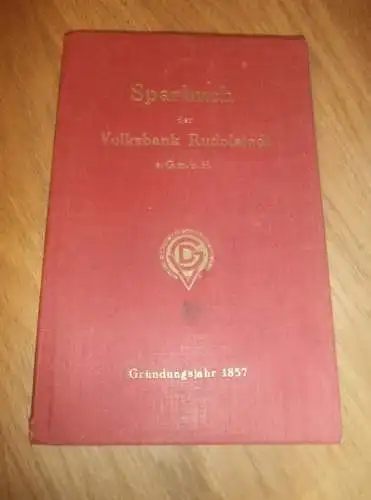 altes Sparbuch Rudolstadt , 1941 - 1944 , Fr. Ludwig geb. Weiße in Rudolstadt , Sparkasse , Bank !!