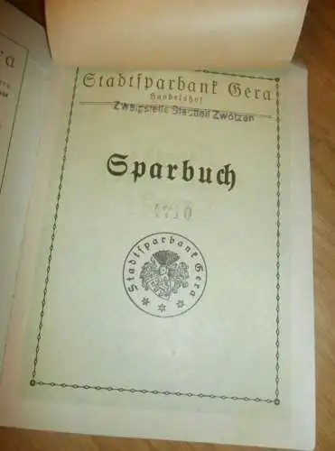 altes Sparbuch Zwötzen / Gera , 1940 - 1946 , Frieda Martha Köhler geb. Rau in Gera , Sparkasse , Bank !!