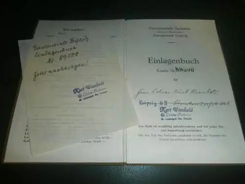 altes Sparbuch Pröda - Badersen , 1928 - 1936 , Kurt Wienhold , Lommatzsch , Leipzig , Sparkasse , Bank !!!
