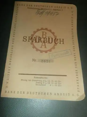 altes Sparbuch Dresden , 1940 - 1945 , Emma Töpperwien in Dresden , Sparkasse , Bank !!!