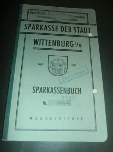 altes Sparbuch Wittenburg i. Mecklenburg , 1943 - 1945 , Paul Trabant in Karft , Sparkasse , Bank !!!