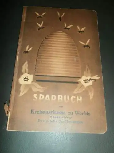 altes Sparbuch Worbis / Großbodungen , 1932 - 1943 , Hermann Müller , Bäcker , Sparkasse , Bank !!!