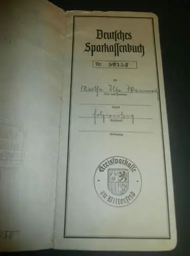 altes Sparbuch Bitterfeld / Holzweißig , 1940 - 1944 , Sparkasse , Bank !!!