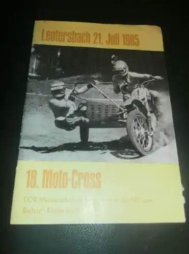 Moto Cross Leutersbach 21.07.1985 , Motocross , Rennsport , DDR , Programm , Rennprogramm , Programmheft , program !!!