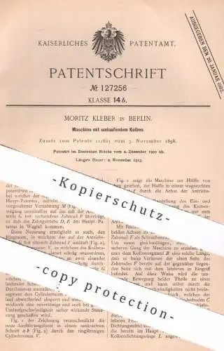 original Patent - Moritz Kleber , Berlin , 1900 , Maschine mit umlaufendem Kolben | Motor , Motoren , Getriebe !!