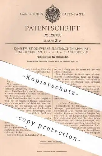 original Patent - Konstruktionswerke Elektrischer Apparate System Bertram GmbH , Frankfurt / Main | 1901 | Blitzableiter