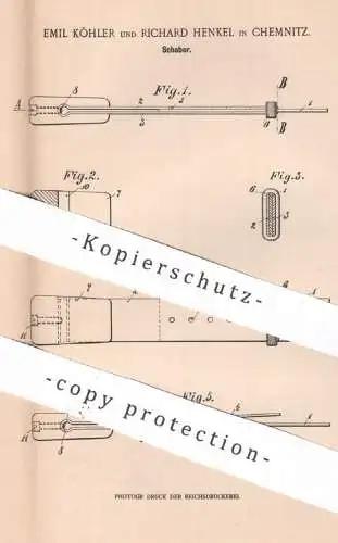 original Patent - Emil Köhler , Richard Henkel , Chemnitz , 1901 , Schaber | Fräse , Feile , Hobel | Holz | Tischlerei