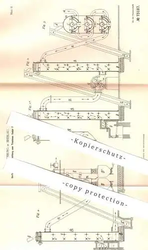 original Patent - Emil Passburg , Breslau , 1893 , Trocknen fester Stoffe | Nutzung von Heizkraft | Heizung , Ofen