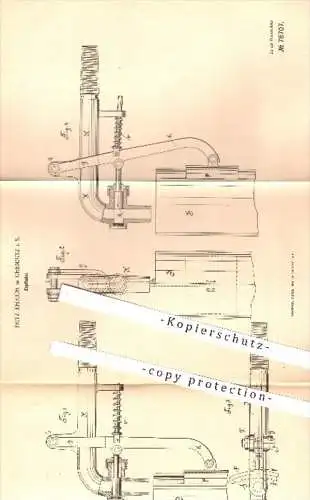 original Patent - Fritz Ehrich in Chemnitz , 1894 , Zapfhahn , Bier zapfen , Bierfass , Gastronomie , Wirt , Kellner !!