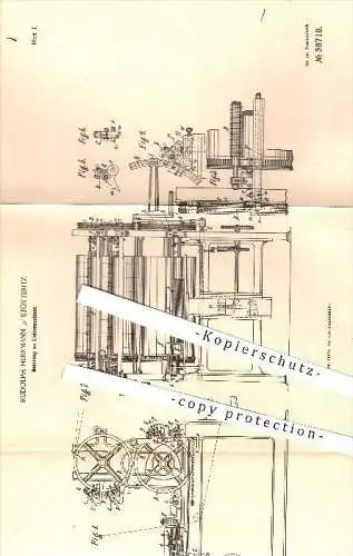 original Patent - Rudolph Herrmann in Stötteritz , 1886 , Liniermaschine , Linieren , Lineal , Druck , Druckerei !!!