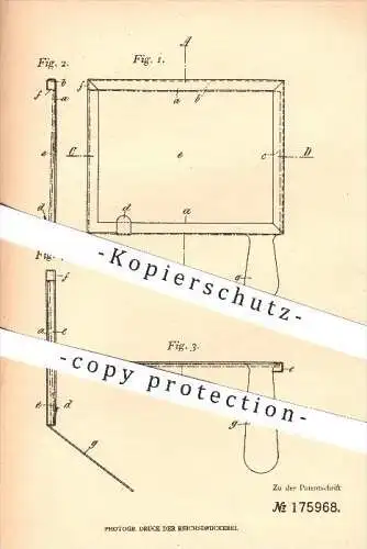 original Patent - von Unruh , Detmold , 1905 , Halter für photographische Platten , Fotografie , Fotograf , Photographie