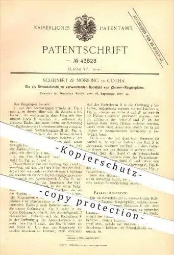 original Patent - Scheinert & Nobiling in Gotha , 1887 , Schaukelstuhl , Rollstuhl , Stuhl , Stühle , Möbel , Schaukeln