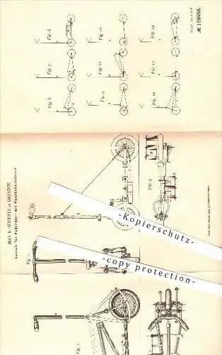 original Patent - Max R. Schertz , Dresden , 1898 , Fahrräder mit Handhebelantrieb , Fahrrad , Fahrradrahmen , Fahrzeuge