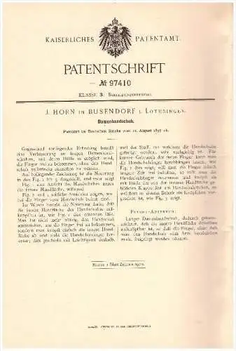 Original Patent - J. Horn in Busendorf / Bouzonville i. Lothringen , 1897 , Gants pour femmes , mode !!!