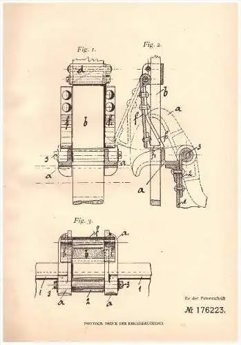 Original Patent - Karl Noll in Schriesheim a.d. Bergstraße, 1905 , Fallensicherung für Seilbahn , Hängebahn !!!