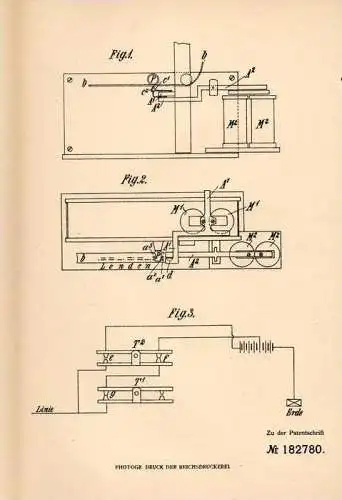 Original Patentschrift - Giovanni Bogni in Sesto - Calende , 1905 , Morse - Apparat , Morsen , Telegraph , telegraphy !!