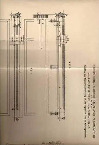 Original Patentschrift - P. Preschlin in Schladern a.Sieg, 1900 , Umsteuerung für Werkzeugmaschinen , Windeck !!!