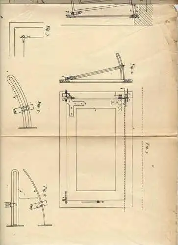 Original Patentschrift - G. Schmitz in Gerresheim , 1906 , zweiseitig öffnendes Fenster , Fensterbau , Düsseldorf !!!