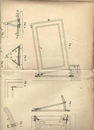 Original Patentschrift - G. Schmitz in Gerresheim , 1906 , zweiseitig öffnendes Fenster , Fensterbau , Düsseldorf !!!