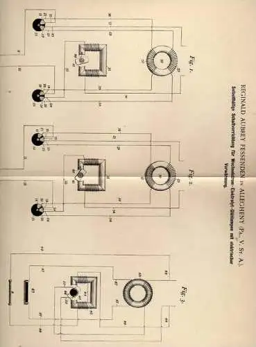 Original Patentschrift - R. Fessenden in Allegheny , USA , 1900 , Elektrolyt Glühlampen !!!