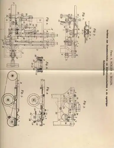 Original Patentschrift - Fa. Roller in Berlin , 1898 , Apparat für Zündholzschachtel , Streichholzschachtel !!!