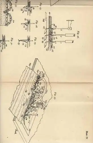 Original Patentschrift - Büsing & Co in Reutlingen , 1905, Häkelmaschine , Nähmaschine , Häkeln , !!!