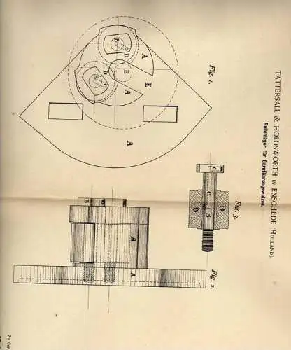 Original Patentschrift - Tattersall & Holdswoth in Enschede , 1901, Garnzuführung Nähmaschine !!!