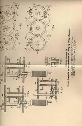 Original Patentschrift -  A. Bottenberg in Barmen und Langerfeld ,1900 , Flechtmaschine , Flechten , Klöppeln !!!