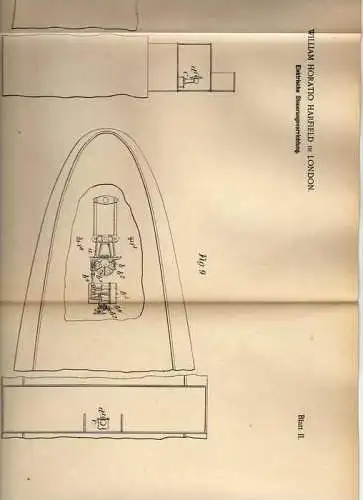 Original Patentschrift - W.H. Harfield in London , 1899 ,  Elektrische Steuerungsvorrichtung !!!