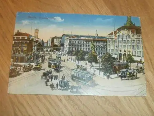 AK Berlin Alexanderplatz , 1917 , Straßenbahn , Bahnhof , alte Ansichtskarte , Postkarte !!!