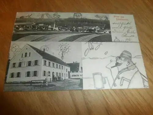 Gruss aus Edenhausen b. Krumbach , 1906 , alte Ansichtskarte , Postkarte !!!