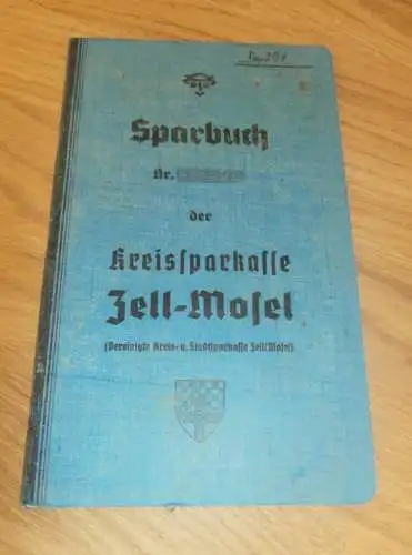 altes Sparbuch Zell / Mosel , 1937 - 1944 , Gottfried Böth in Bullay - Neumerl , Sparkasse , Bank !!