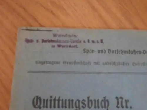 altes Sparbuch / Quittungsbuch Worndorf ,1924 - 1928 , Karl Leiber in Worndorf , Sparkasse , Bank !!