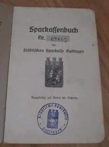 altes Sparbuch Hattingen , 1941 - 1948 , Christel Steinhäuser in Welper , Sparkasse , Bank !!