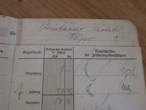altes Sparbuch Hattingen , 1941 - 1948 , Christel Steinhäuser in Welper , Sparkasse , Bank !!
