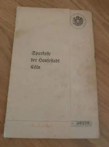 altes Sparbuch und Dokumente Köln Deutz , 1938 - 1948 , Christine Keimer geb. Mörs in Köln Deutz , Sparkasse , Bank !!