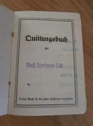 altes Sparbuch Suhl , 1939 - 1940 , Kurt Höfling in Suhl , Sparkasse , Bank !!
