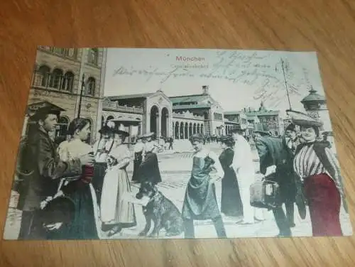 AK München Bahnhof , 1904 , Eisenbahn , Ansichtskarte !!!