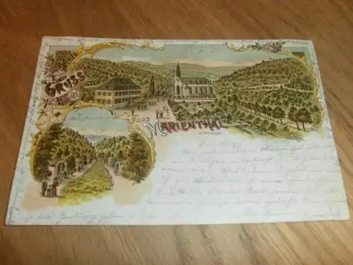 AK Marienthal im Rheingau , 1900 , Geisenheim , Litho , Ansichtskarte !!!