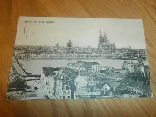 AK Köln von Deutz gesehen , 1906 , nach Institut Bonlanden , Ansichtskarte !!!