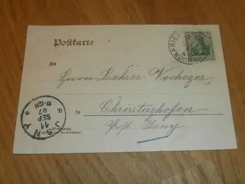 AK Riedlingen , 1907 , alte Ansichtskarte , Postkarte !!!