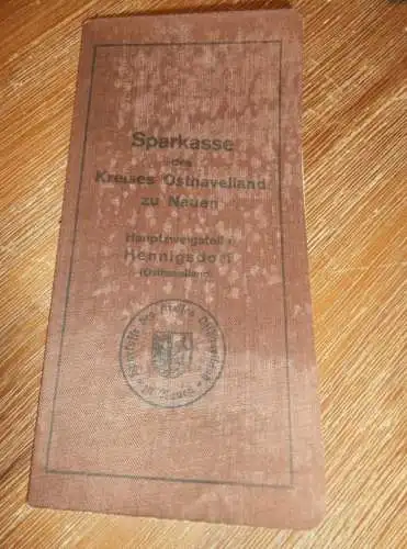 altes Sparbuch Nauen / Hennigsdorf , 1942 - 1944 , Marianne Everding in Nauen , geb. Richter , Sparkasse , Bank !!